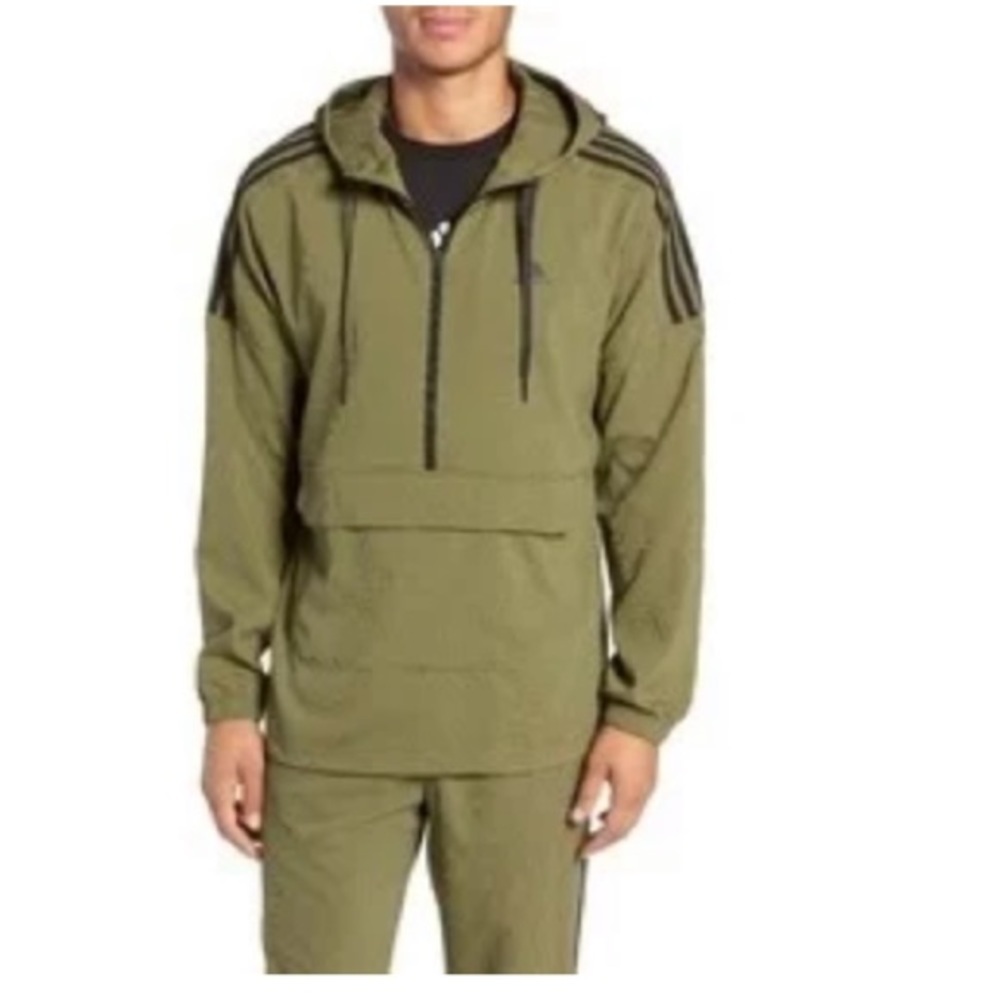 NWT Adidas Sport ID Hooded Half Zip Anorak